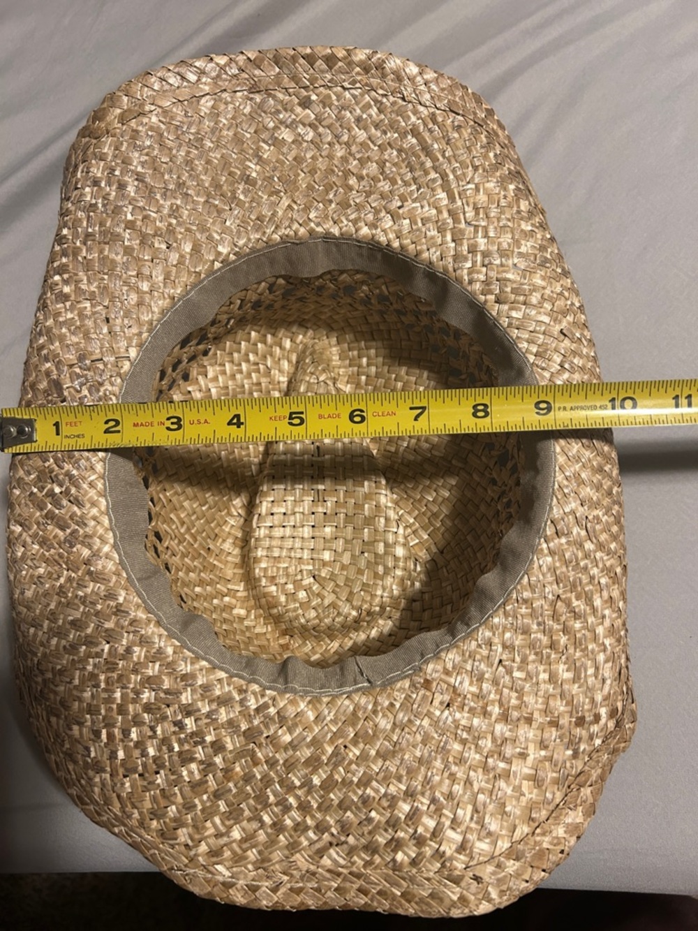 Woven Straw Fedora Hat with Bead & Chain Trim - Natural - Picture 5 of 7